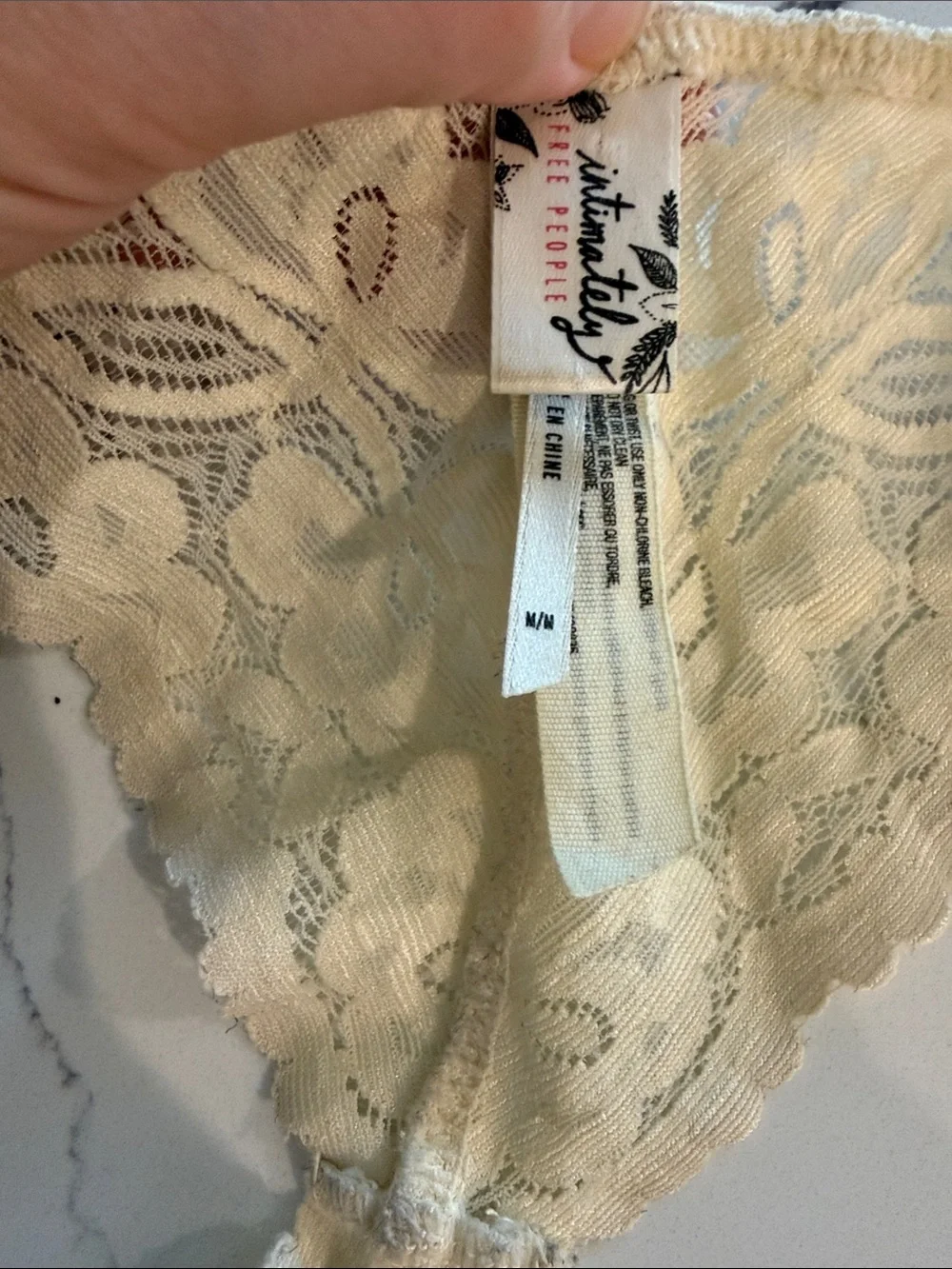 Free People Delicate Lace Racerback Bralette - Cream